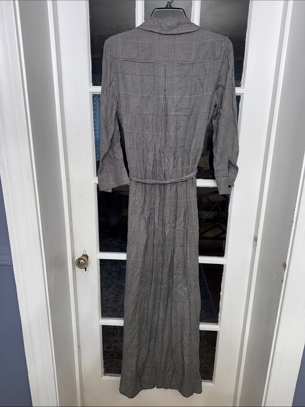 L’AGENCE Cameron Shirt Long Dress houndstooth extra small tall belted - Picture 4 of 11